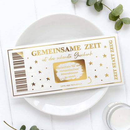 Personalisierbare Rubbelkarte „Gemeinsame Zeit“ mit Folierung