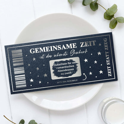 Personalisierbare Rubbelkarte „Gemeinsame Zeit“ mit Folierung