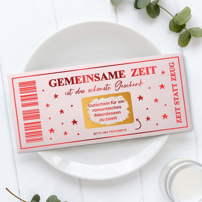 Personalisierbare Rubbelkarte „Gemeinsame Zeit“ mit Folierung