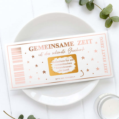 Personalisierbare Rubbelkarte „Gemeinsame Zeit“ mit Folierung