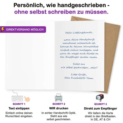 Klappkarte Wunschtext Innenseite personalisierbar – Klappkarte DIN A6 – KuschelICH