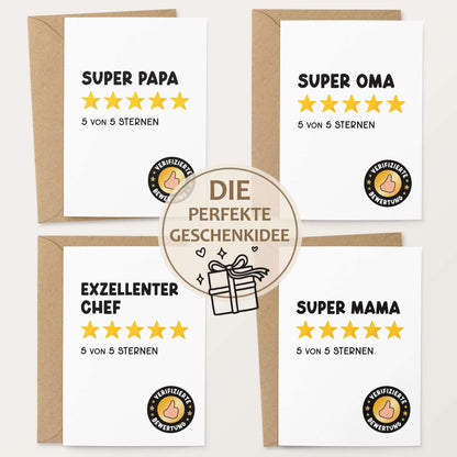 Karte 5-Sterne-Bewertung Varianten