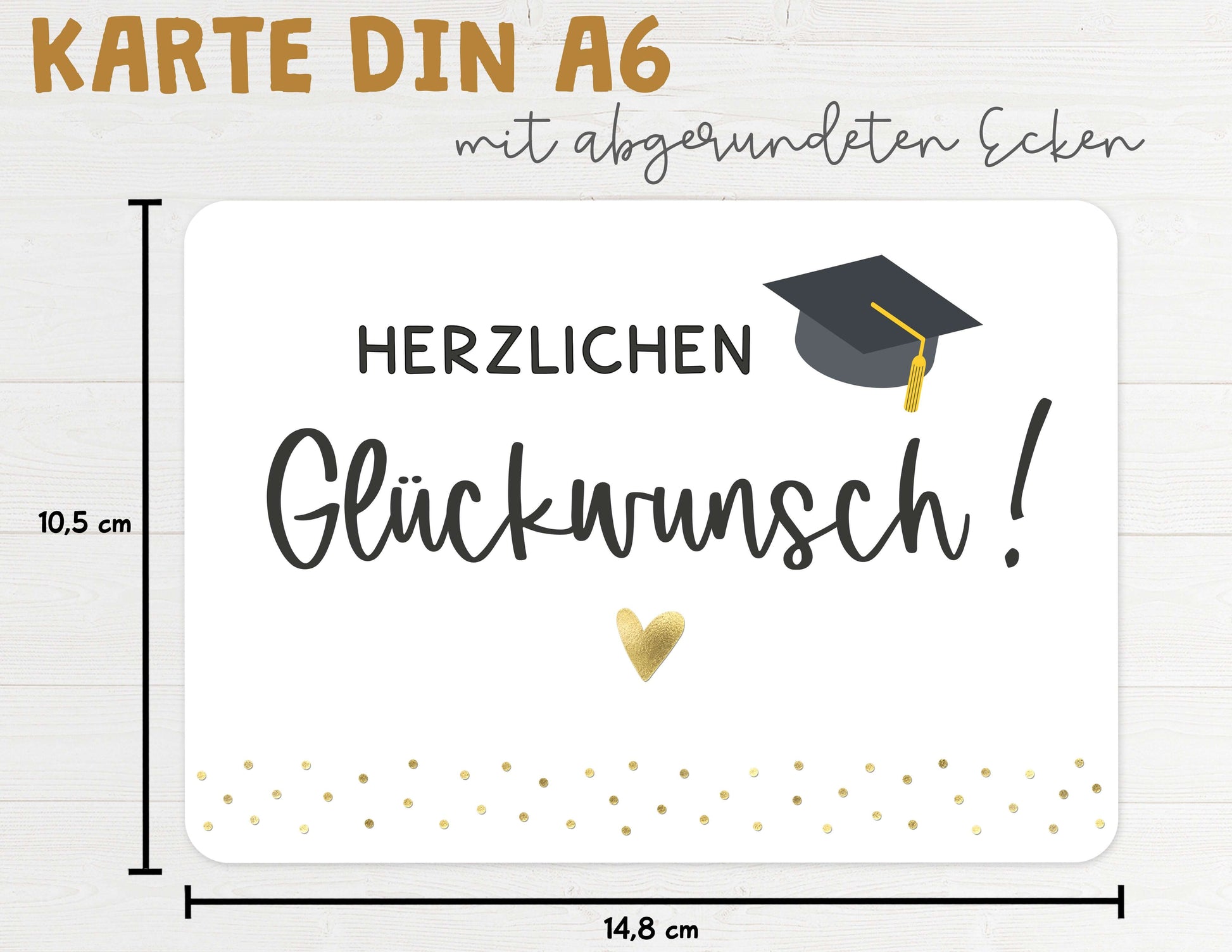 Maße Karte Abschluss Studium Ausbildung DIN A6