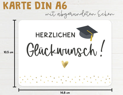 Maße Karte Abschluss Studium Ausbildung DIN A6