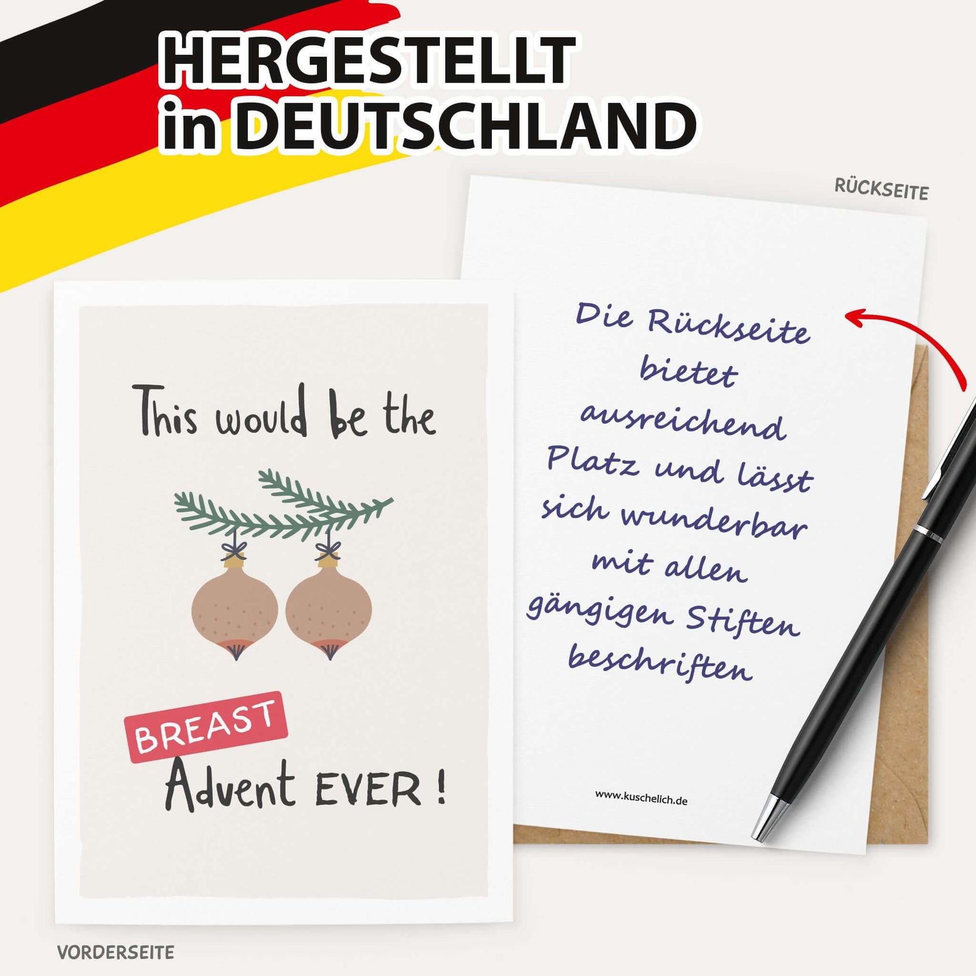 Postkarte "Breast Advent" Anwendungsbeispiel