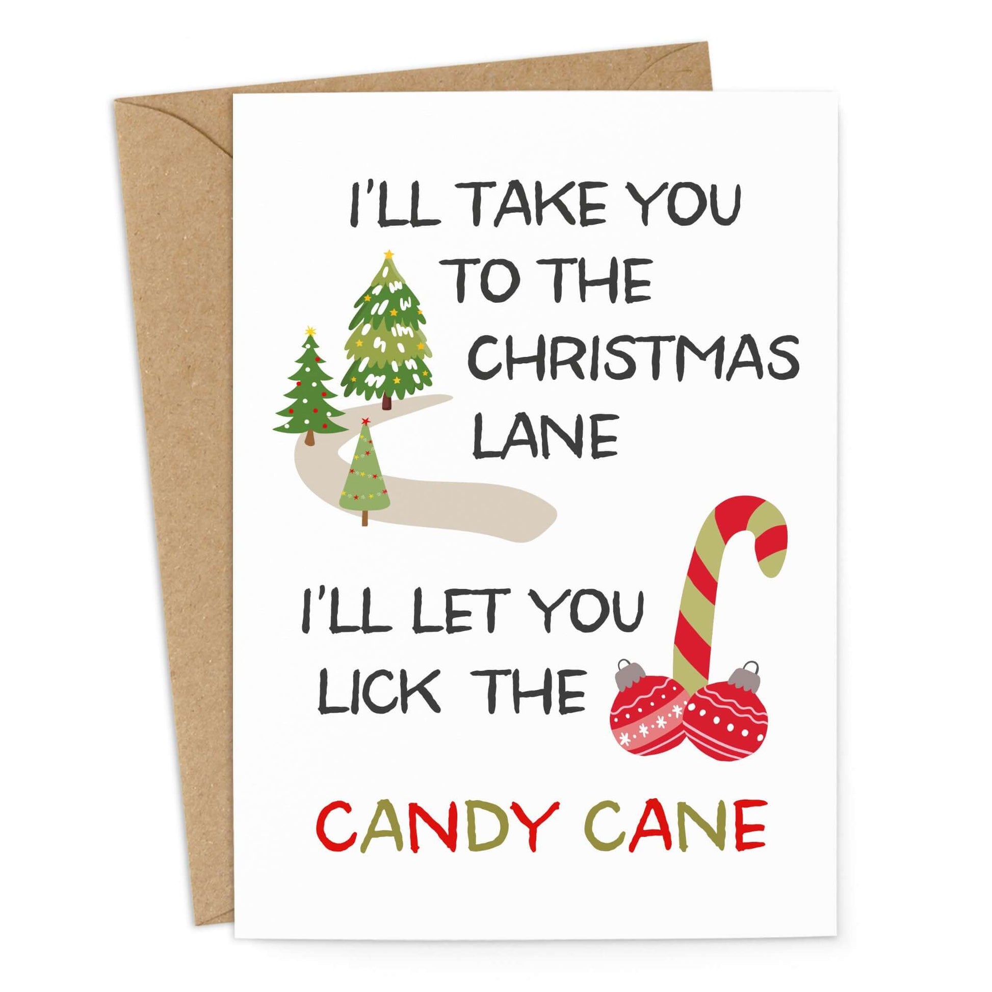 Karte "Candy Cane" lustige Weihnachtskarte