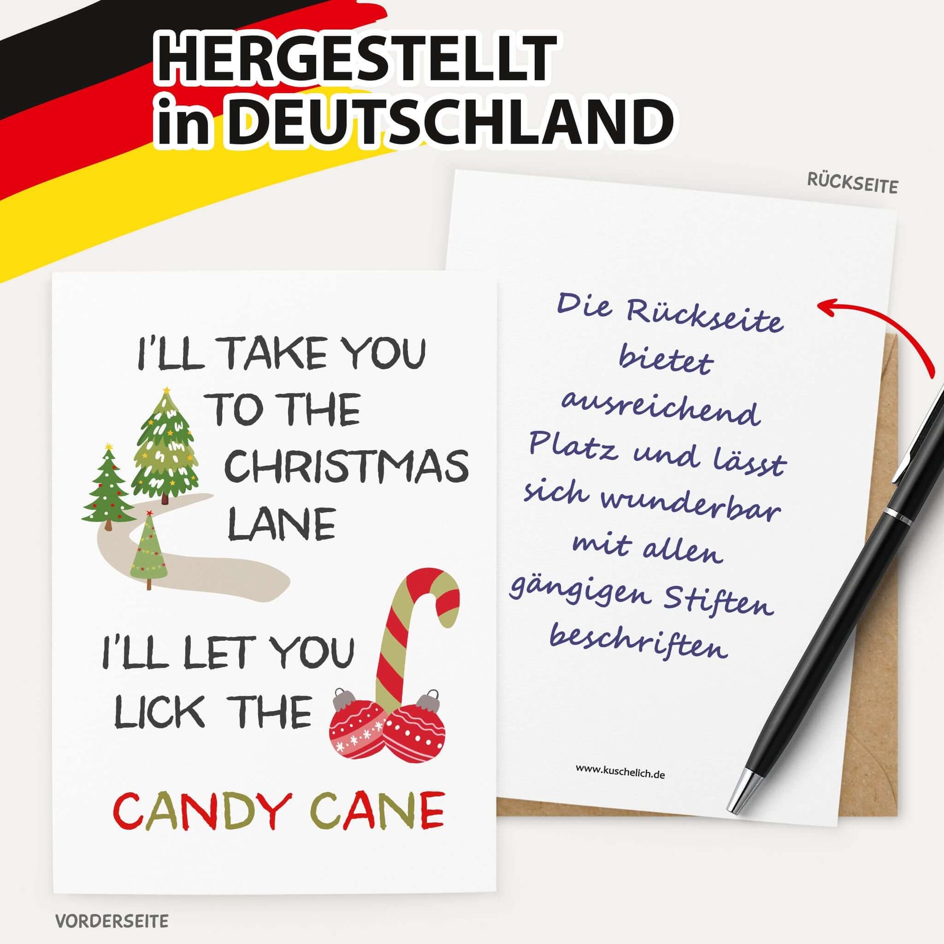 Postkarte "Candy Cane" Made in Germany
