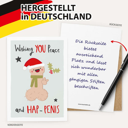Karte "Wish You Peace and Hap-Penis" Made in Germany