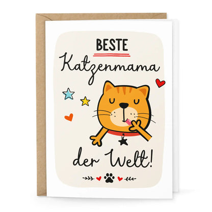Klappkarte „Beste Katzenmama der Welt“