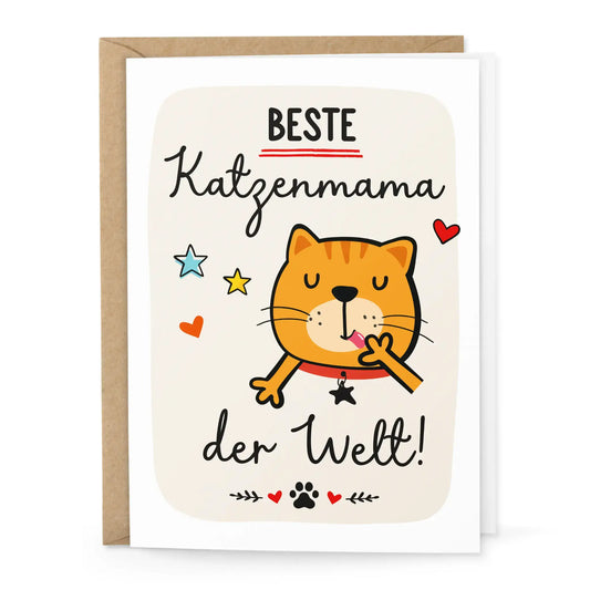 Klappkarte „Beste Katzenmama der Welt“