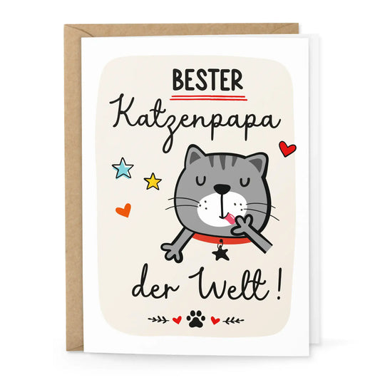 Klappkarte "Bester Katzenpapa der Welt"