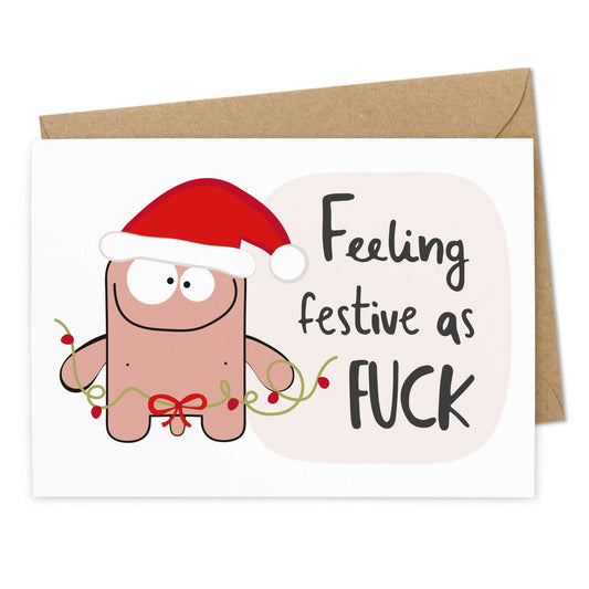 Lustige Weihnachtskarte "Feeling Festive as FUCK"