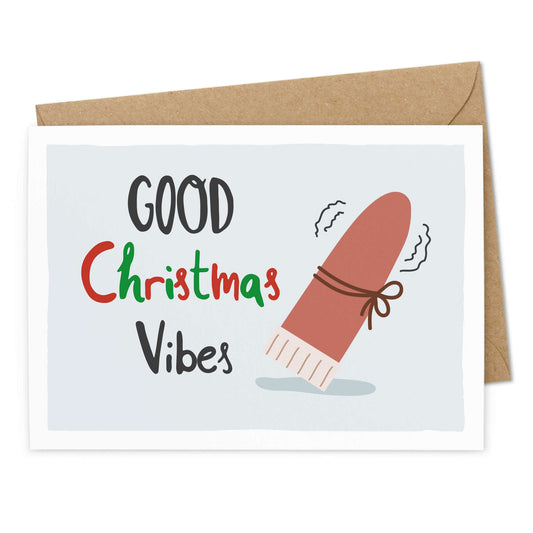 Lustige Weihnachtskarte "Christmas Vibes" - Ansicht