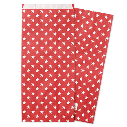 Papiertüte rot mit Sternen
