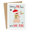 Weihnachtskarte "Wish You Peace and Hap-Penis"