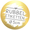 Ansicht Rubbelaufkleber gold glänzend rund 5 cm ⌀ - Gold metallic Scratch Off Sticker