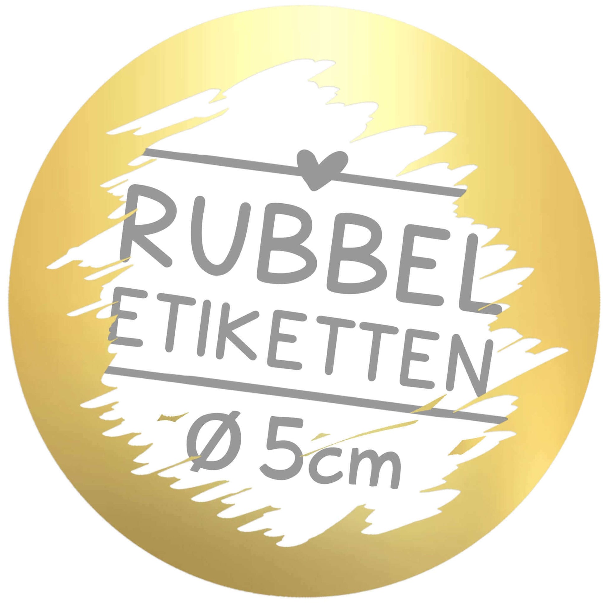 Ansicht Rubbelaufkleber gold glänzend rund 5 cm ⌀ - Gold metallic Scratch Off Sticker