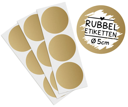 Rubbelaufkleber Rubbeletiketten Antik-Gold 5 cm Druchmesser