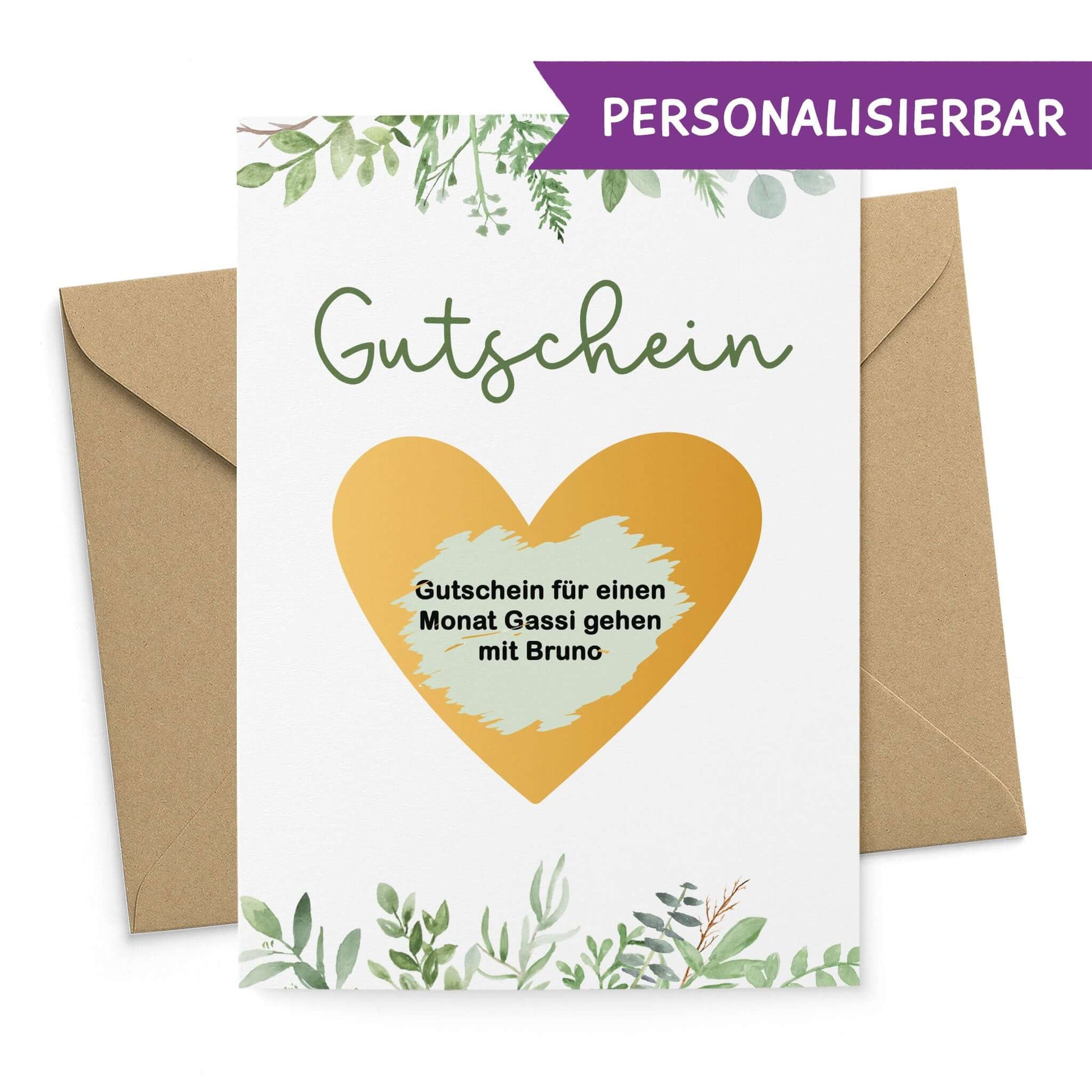 Rubbelkarte Gutschein Greenery online konfigurierbar