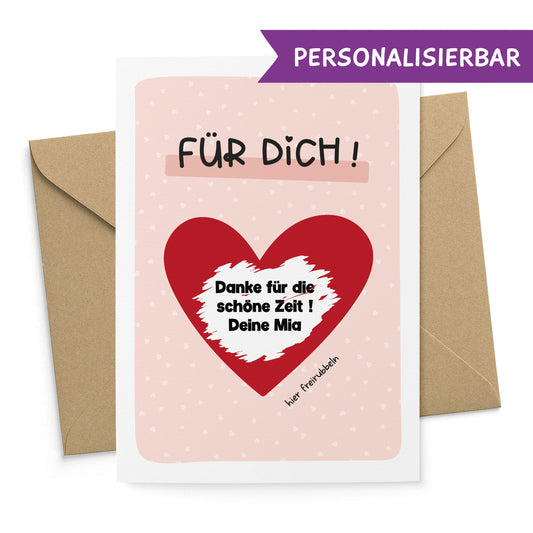 Rubbelkarte Für Dich personalisierbar mit Umschlag