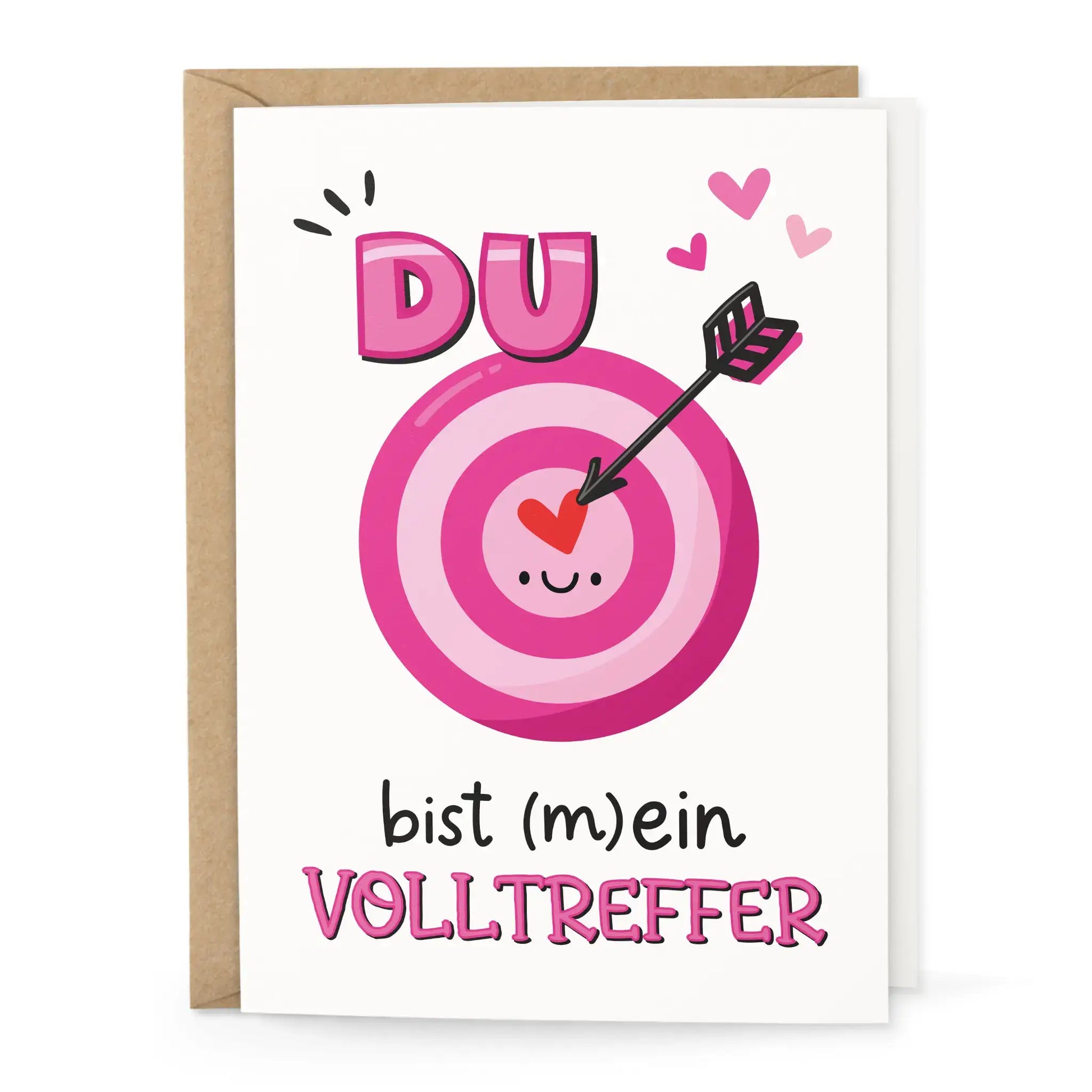 Klappkarte "Du bist mein Volltreffer" Ansicht Vorderseite