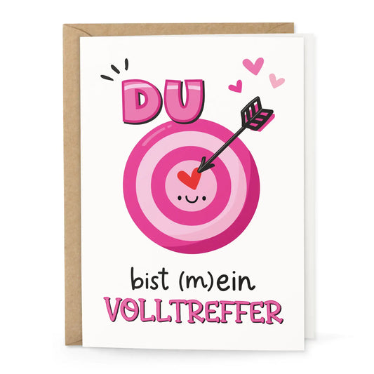 Klappkarte "Du bist mein Volltreffer" Ansicht Vorderseite