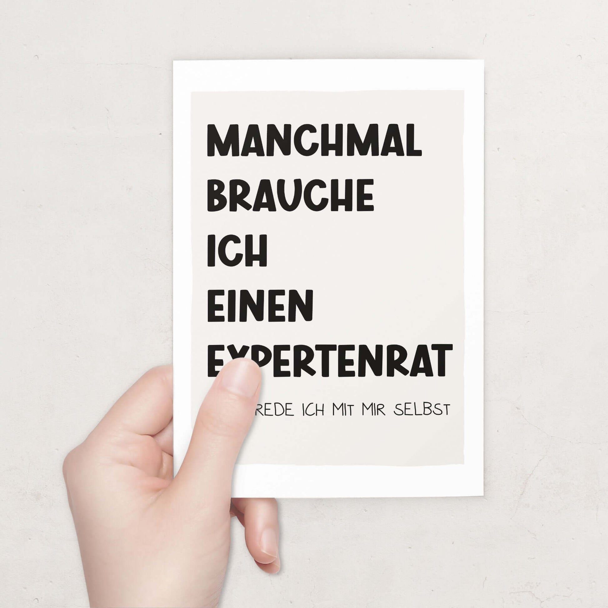 Witzige Postkarte Expertenrat Ansicht