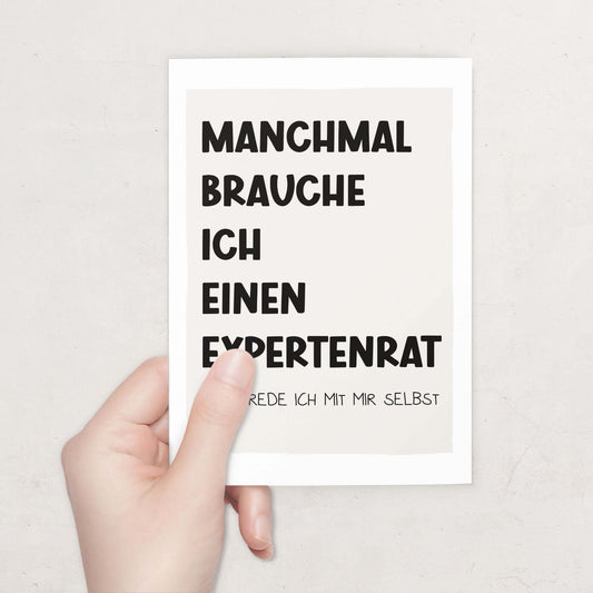 Witzige Postkarte Expertenrat Ansicht