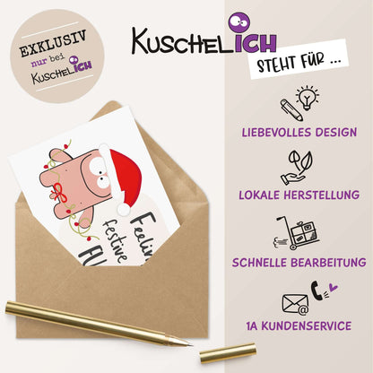 Lustige Weihnachtskarte "Feeling Festive as FUCK" - Qualitaetsmerkmale