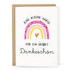 Dankeskarte mit Regenbogen-Design und Herz – Klappkarte mit Umschlag