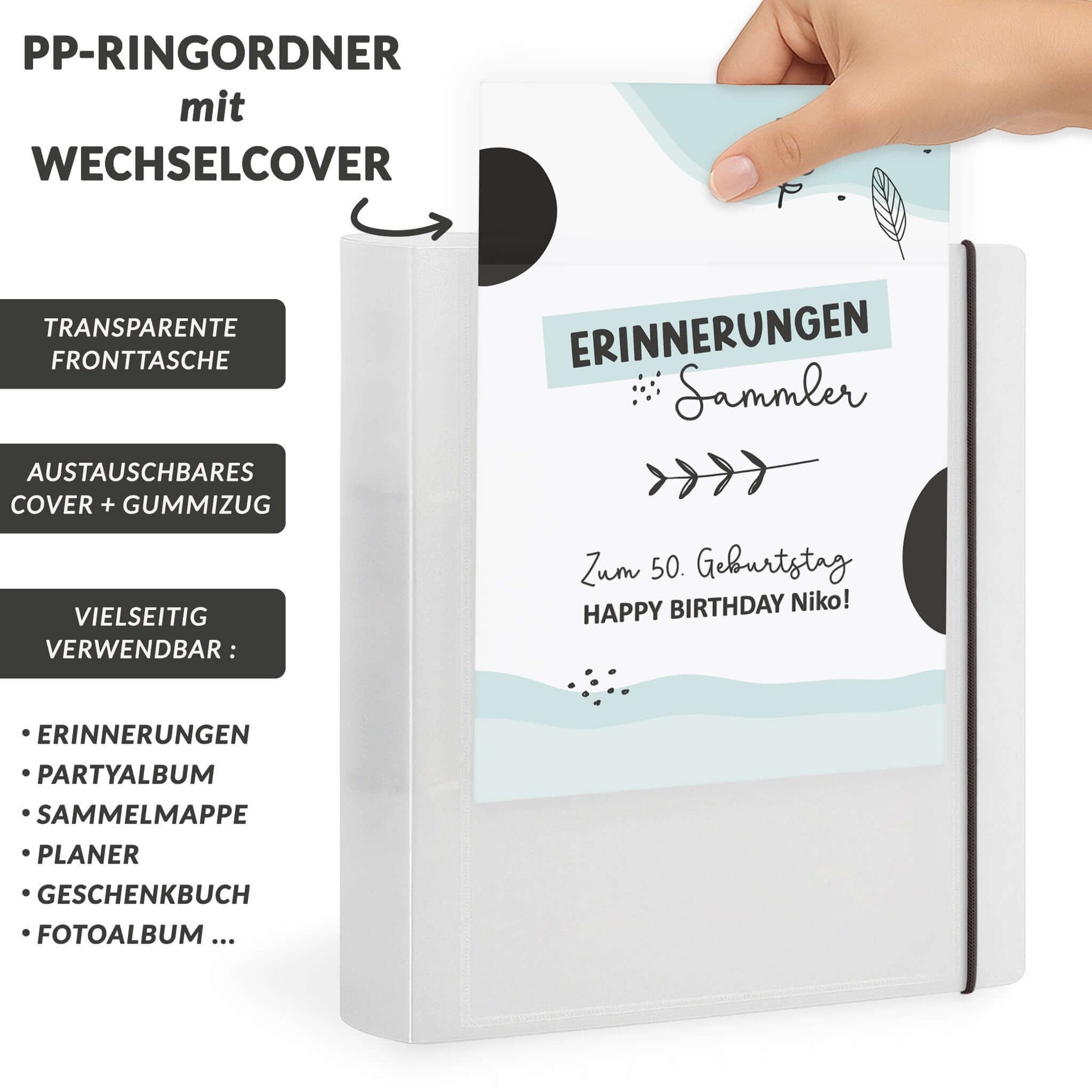 Austauschbares Cover des A5-Ordners mit Anwendungsmöglichkeiten