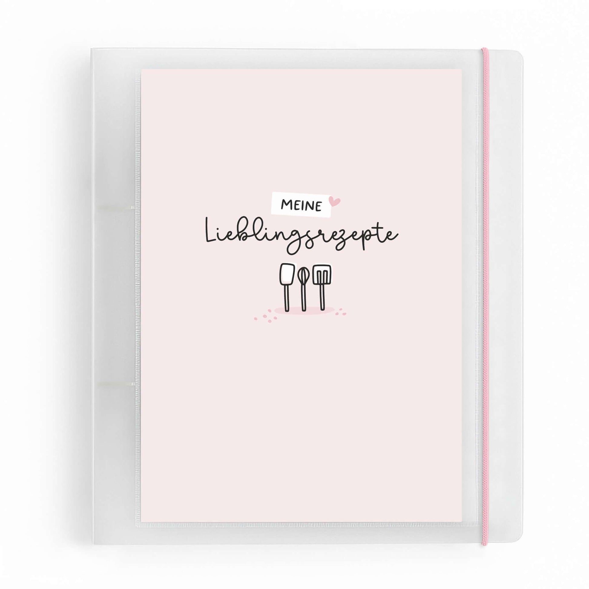 Flexibook DIN A5 rosa Rezept-Ordner „Meine Lieblingsrezepte“ Frontansicht