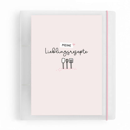 Flexibook DIN A5 rosa Rezept-Ordner „Meine Lieblingsrezepte“ Frontansicht