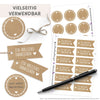 Geschenk-Anhänger Set im Kraftpapier-Look mit Spruch und Blanko-Feldern zum Beschriften
