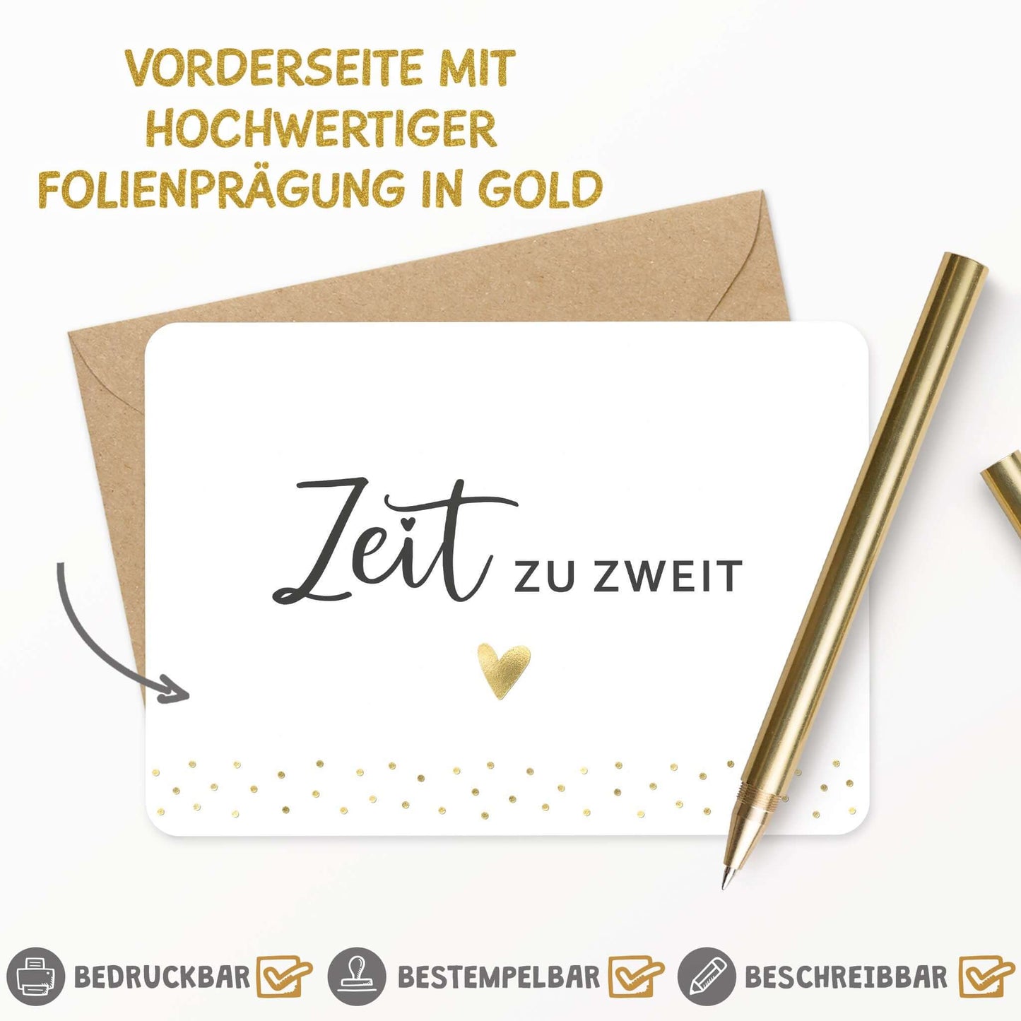 Karte Zeit zu zweit leicht zu beschreiben