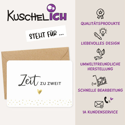 Karte Zeit zu zweit Qualitätsmerkmale