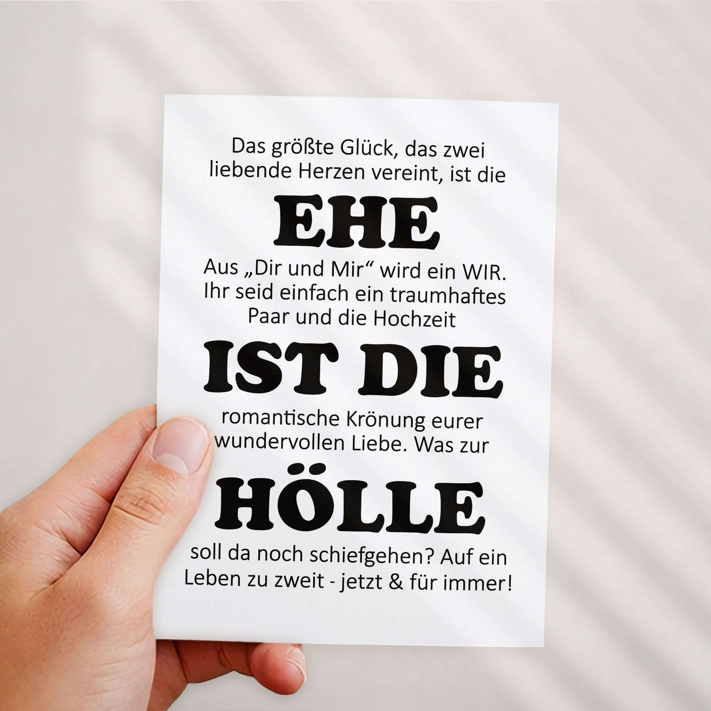Hochzeitskarte Ehe Klappkarte – Hergestellt in Deutschland – KuschelICH