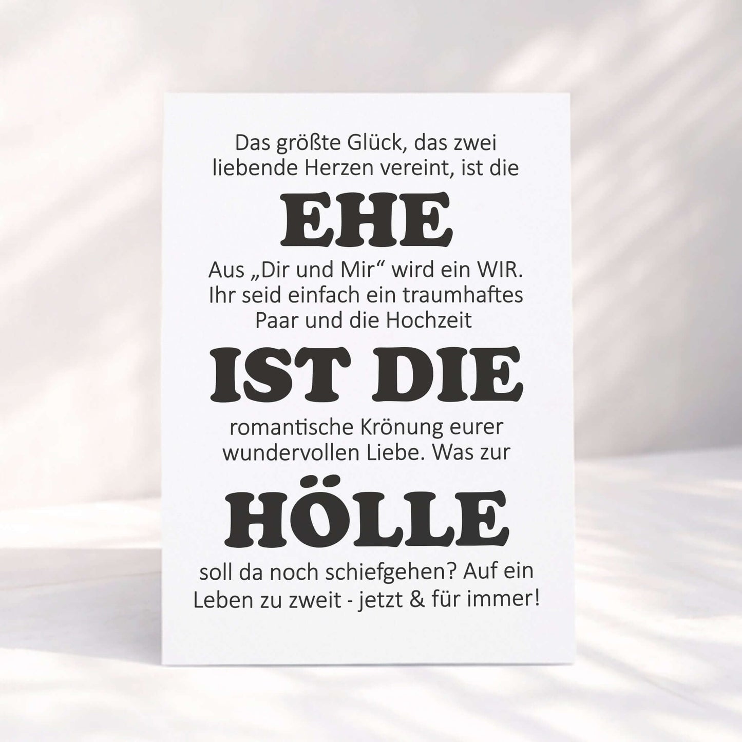 Hochzeitskarte Ehe Klappkarte auf Rattanmatte – KuschelICH
