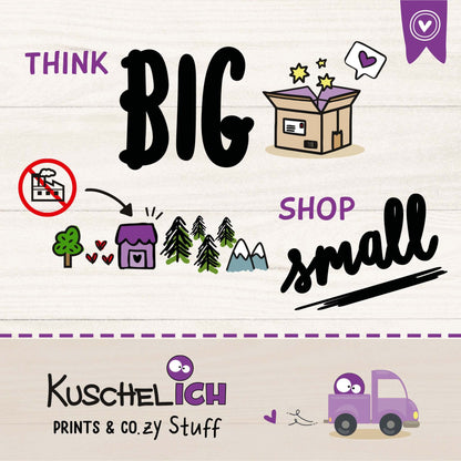 KuschelICH Shop Small – Klappkarte Du fehlst mir, Grußkarten Made in Germany