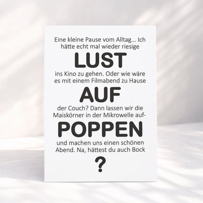 Klappkarte Filmabend – mit Kraftumschlag – KuschelICH