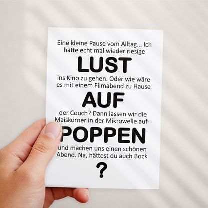 Klappkarte Filmabend Lifestyle – mit Kraftumschlag – KuschelICH