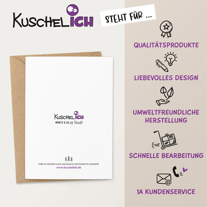 Klappkarte Filmabend Lifestyle – Popcorn-Wortspiel – KuschelICH