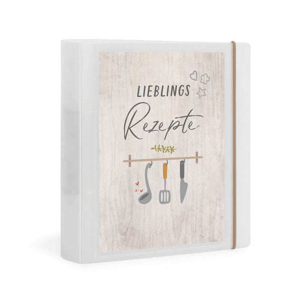 DIN A5 Rezeptordner mit Cover "Lieblingsrezepte" – Frontansicht