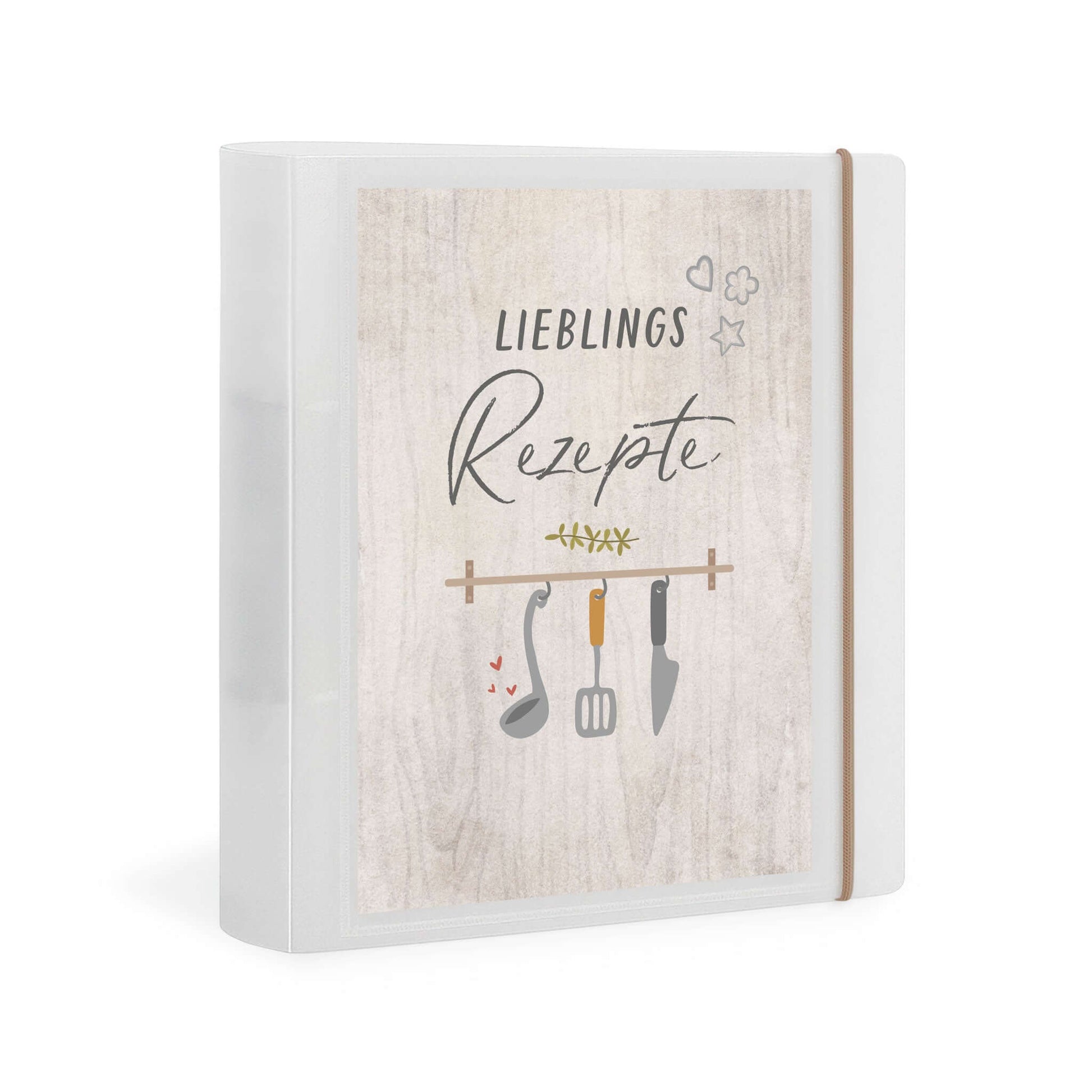 DIN A5 Rezeptordner mit Cover "Lieblingsrezepte" – Frontansicht
