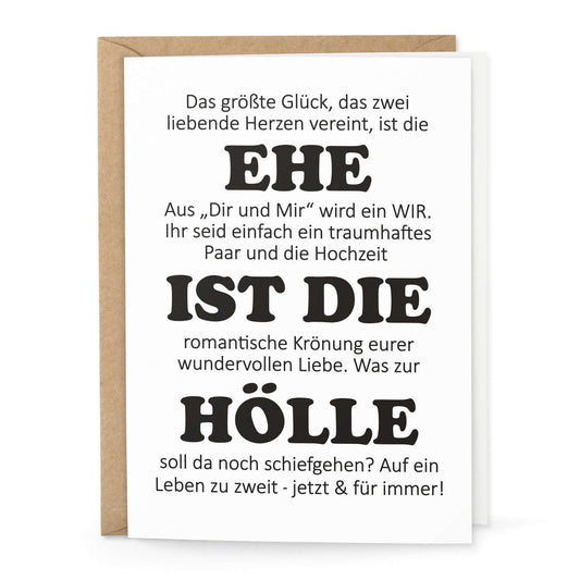 Lustige Hochzeitskarte Ehe – Klappkarte A6 mit Umschlag – KuschelICH