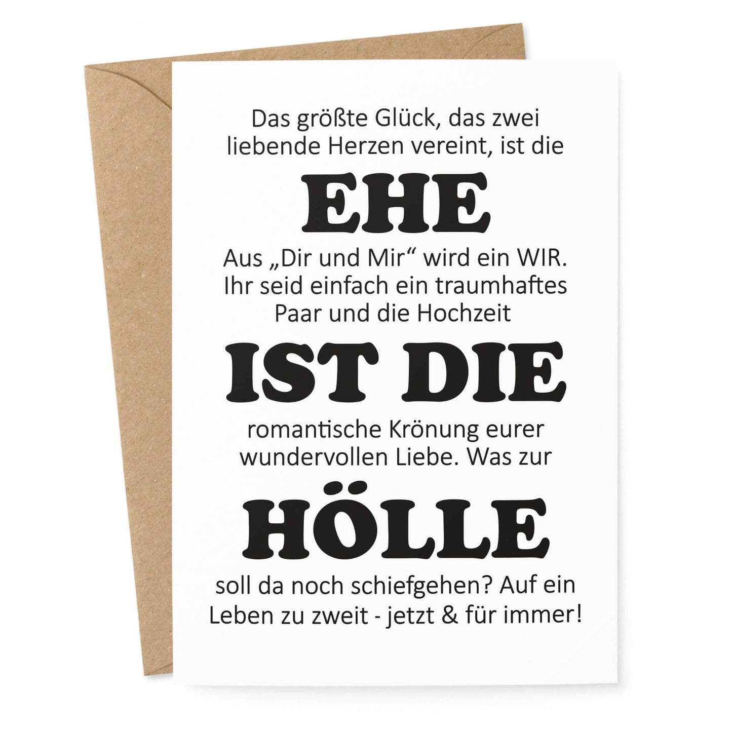 Lustige Hochzeitskarte Ehe – Postkarte A6 mit Umschlag – KuschelICH
