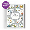 Personalisierter DIN A5 Ordner mit Baustellenmotiv – Beispieltext "Mein Babyalbum"