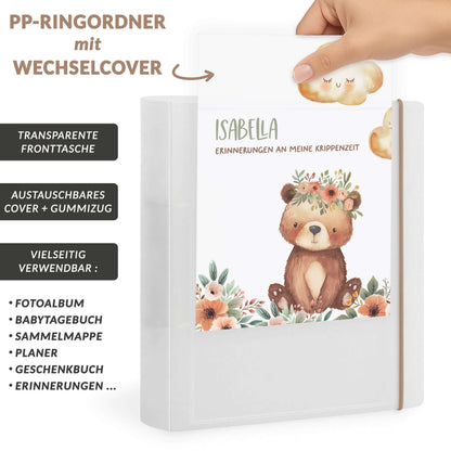 Babyalbum mit personalisierbarem Cover und Gummizug