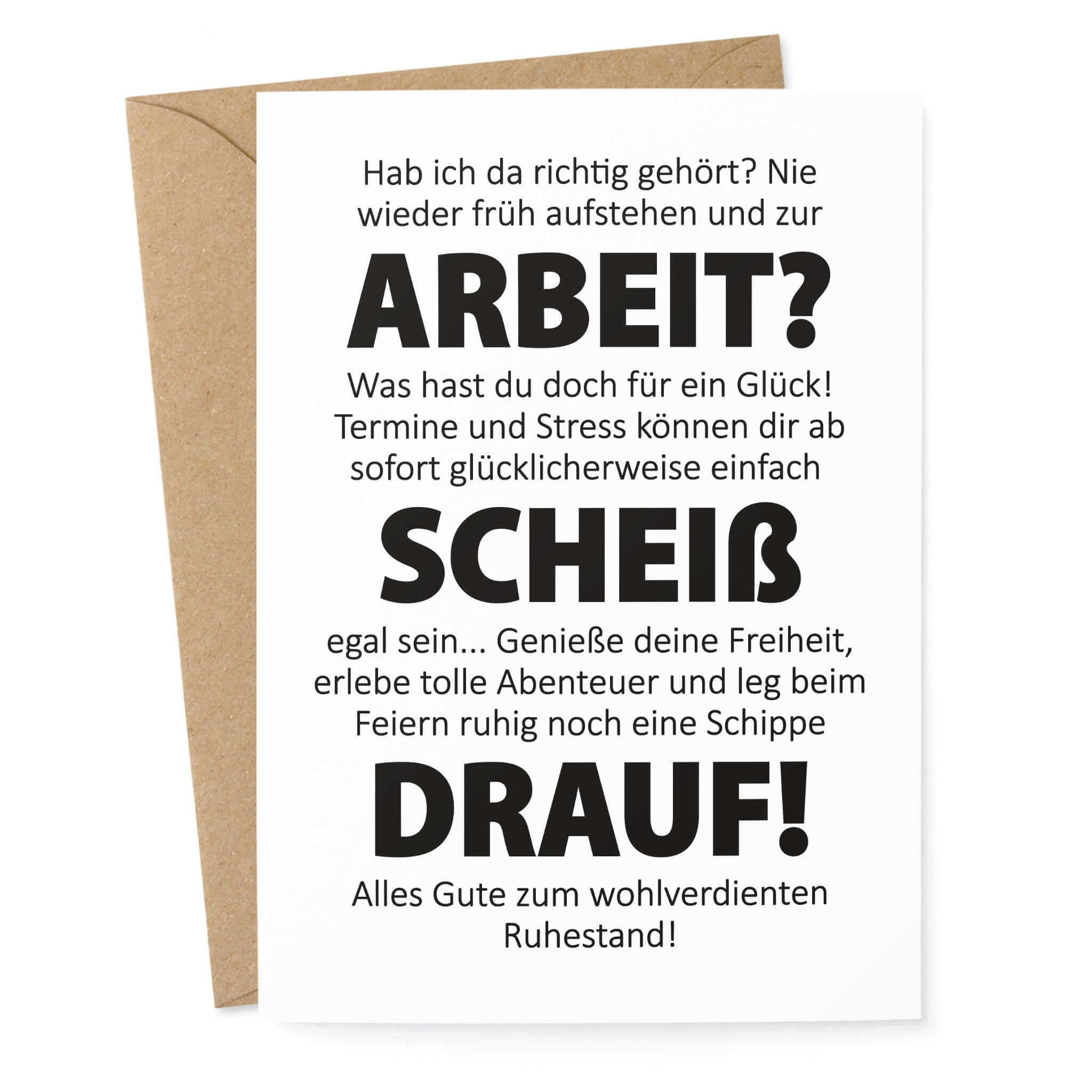 Postkarte Ruhestand lustig – Typografie witzig Rente Pension