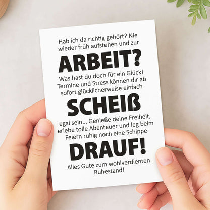 Postkarte Ruhestand lustig – Typografie witzig Rente Pension